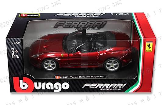BBURAGO FERRARI CALIFORNIA T OPEN TOP Red 1/24 Diecast Car New In Box 26011RD
