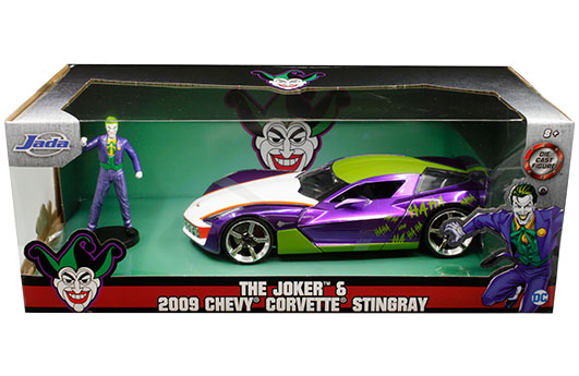 Jada 2009 Chevrolet Corvette Stingray with The  Joker Diecast 1:24 Scale NIB 