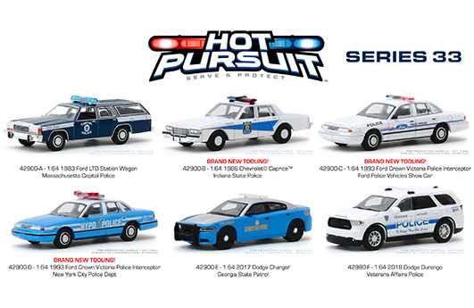 Greenlight NYPD 1993 Ford Crown Victoria Police Interceptor Hot Pursuit 1:64