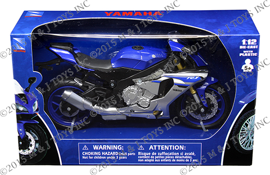 New Ray Yamaha YZF R1 1:12 Toy Model Die-Cast Motocross Motorbike Blue 