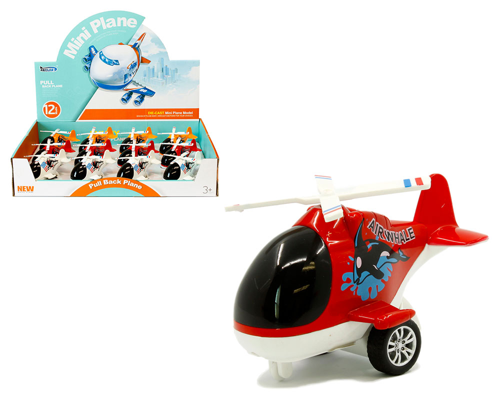 Display Tray Plane Mini Air Whale Helicopter (Red-Orange-White