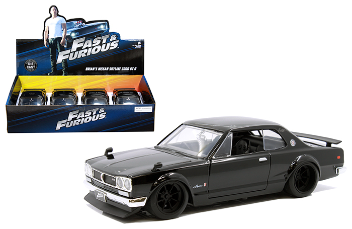 Jada 1:24 Display - Fast & Furious: Furious - 2000 Nissan Skyline GT-R  Brian's Black - M & J Toys Inc. Die-Cast Distribution