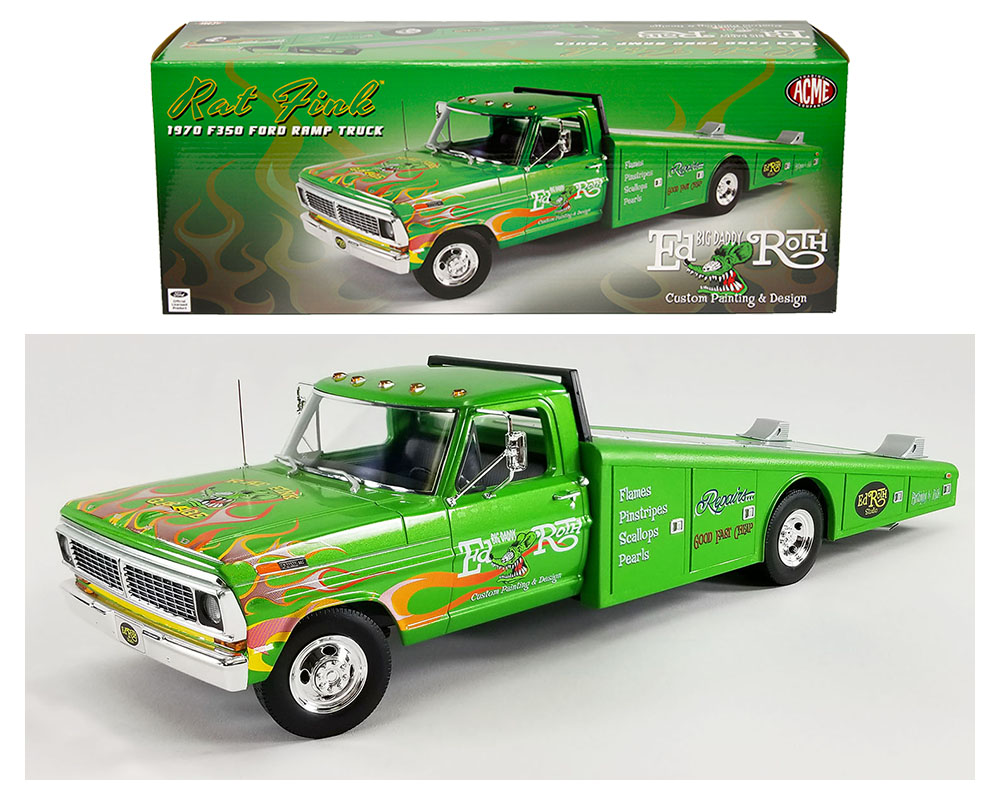 Greenlight  HOBBY EXCLUSIVE 1970 Ford F-350 Ramp Truck  w/ figure turquoise