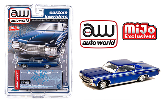 Auto World 1:64 Mijo Exclusive Custom Lowriders 1970 Chevy Impala SS Hard  Top Blue Limited Edition 4,800 Pcs - M & J Toys Inc. Die-Cast Distribution