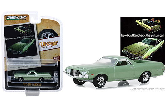 1972 AMC JAVELIN AMX GREEN /"VINTAGE AD CARS/" 1//64 DIECAST BY GREENLIGHT 39020 D
