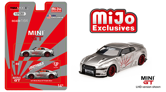Mini Gt 1 64 Liberty Walk Lb Works Nissan Gt R R35 Satin Silver Usa Exclusive Mijo Exclusives M And J Toys Inc Die Cast Distribution