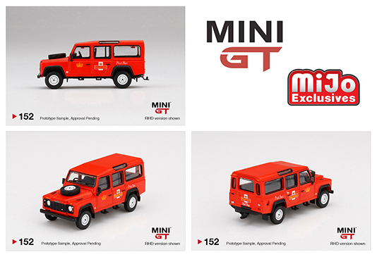 1//64 Model Car MINI GT Land Rover Defender 110 UK Postal Vehicles Collection New