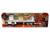 New Ray 1:32 Long Haul Trucker - Freightliner 114SD (Red) Crane Truck with Flatbed (White) and Accessories