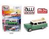 Auto World 1:64 MiJo Exclusives Surf Rods 1965 Chevrolet Suburban Custom Two Tone With Surf Boards Limited 3,600