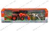 New Ray Kubota Farm Tractor with Cow Playset