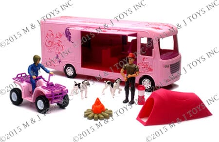 [Special Order] New Ray Adventure Play Set - RV Camping Set with ATV, Tent, and Figures