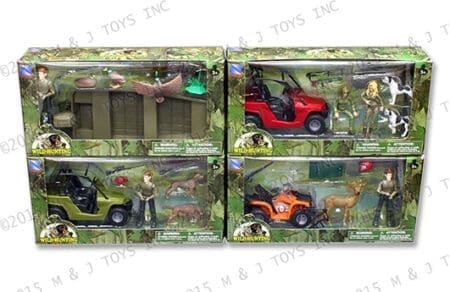 NEWRAY WILD HUNTING PLAY SET - 4-PACK ASSORTMENT