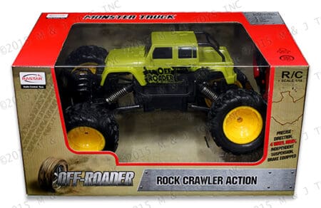 RASTAR 1:18 RADIO CONTROL OFF-ROADER MONSTER TRUCK WITH ROCK CRAWLER ACTION