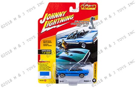 Johnny Lightning 1:64 Classic Gold 2017 Release 4 Version A - 1970 Shelby GT-500 (Grabber Blue)