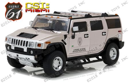 [Preorder] Highway 61 1:18 CSI: Miami - 2003 Hummer H2 (Silver)
