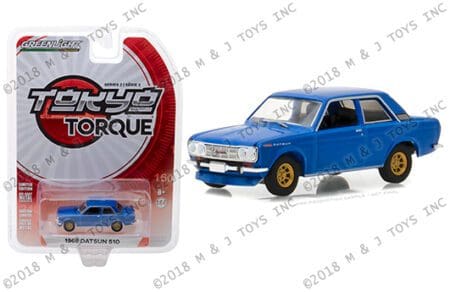 Greenlight 1:64 Tokyo Torque Series 2 - 1968 Datsun 510 (Blue)