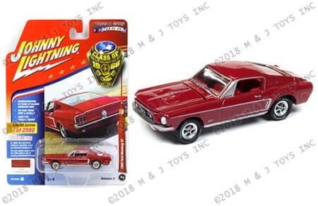 Johnny Lightning 1:64 Muscle Cars USA 2018 - 1968 Ford Mustang GT (Candy Apple Red)