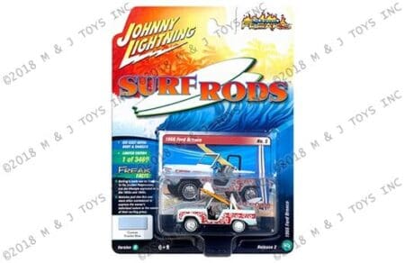Johnny Lightning 1:64 Street Freaks 2018 Release 2 - Version B - 1966 Ford Bronco (Powder Blue with Red Designs)