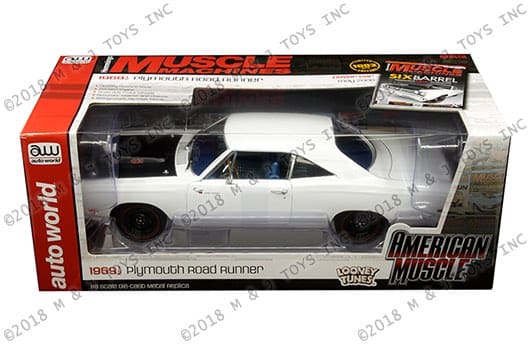 Auto World 1:18 American Muscle - 1969 1/2 Plymouth Road Runner (White) - Hemmings Muscle Machines Cover Car May 2008