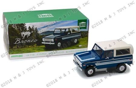Greenlight 1:18 Artisan Collection - 1976 Ford Bronco "Explorer Package" (Blue with White Top)