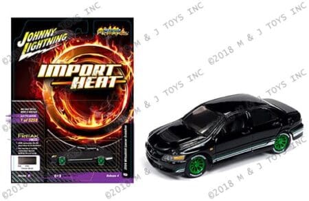 Johnny Lightning 1:64 Street Freaks - Import Heat - 2004 Mitsubishi Lancer Evolution (Black)