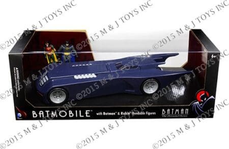 NJ CROCE 12" BATMOBILE WITH BATMAN & ROBIN BENDABLE FIGURES - BATMAN: THE ANIMATED SERIES