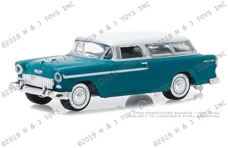 Greenlight 1:64 Estate Wagons Series 3 - 1955 Chevrolet Nomad (Regal Turquoise/India Ivory)