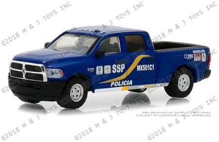 Greenlight 1:64 Hot Pursuit Series 30 - 2017 Dodge Ram 2500 (Blue) - Mexico City, Mexico Police