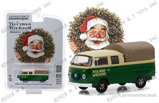 Greenlight 1:64 Norman Rockwell Series 1 - 1978 Volkswagen Type 2 Double Cab Pickup (Green/Cream/Brown)