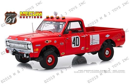 Highway 61 1/18 Chevrolet C10 Baja 1000 1969 – Modèle Mecum Auction, Diecast