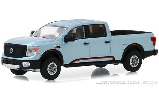 グリーンライトミニカー　2018 NISSAN TITAN XD PRO-4X 2018 Nissan Titan XD Pro-4X Pickup Truck Matt Light Blue