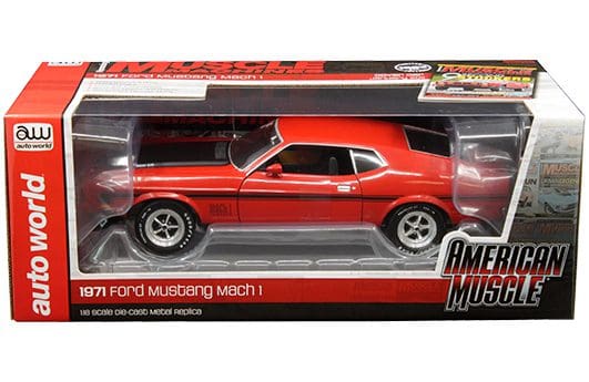 Auto World 1:18 American Muscle - 1971 Ford Mustang Mach 1 (Red) - Hemmings Muscle Machines Cover Car January 2011