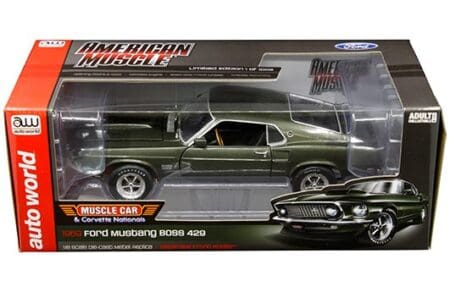 Auto World 1:18 American Muscle - Muscle Cars & Corvette Nationals - 1969 Ford Mustang BOSS 429 with separate spoiler (Green)