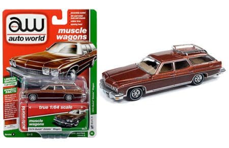 Auto World 1:64 Premium 2019 Release 2 Version B - 1974 Buick Estate Wagon (Cinnamon Poly/Wood Grain)