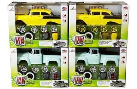 M2 Machines 1:24 Model-Kit Release 2 Ground Pounders - 1957 Chevrolet 150 Sedan & 1956 Ford F-100 Truck