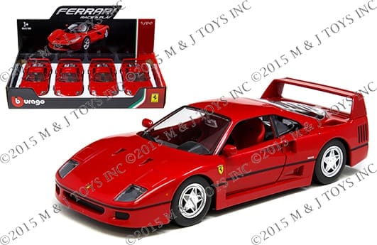 Bburago Ferrari F40 1987 1/24スケール Bburago 1:24 Display Ferrari Race & Play - Ferrari F40 (red) - M