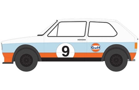 Greenlight 1:64 Club V-Dub Series 10 - 1974 Volkswagen Golf #9 Gulf Oil (White/Light Blue/Orange)