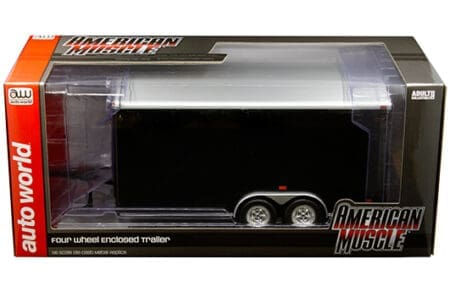 Auto World 1:18 American Muscle - Four Wheel Enclosed Trailer (Black)