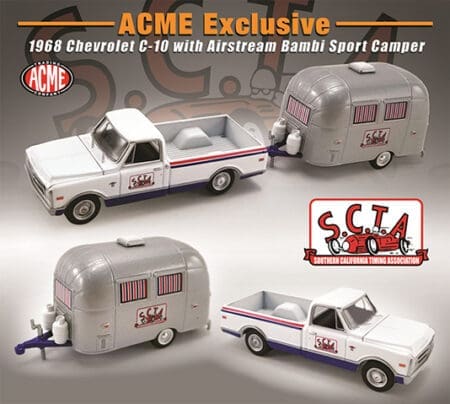 Greenlight 1:64 ACME Exclusive 1968 Chevrolet C-10 with Airstream Bambi Sport Camper Limited 2,500