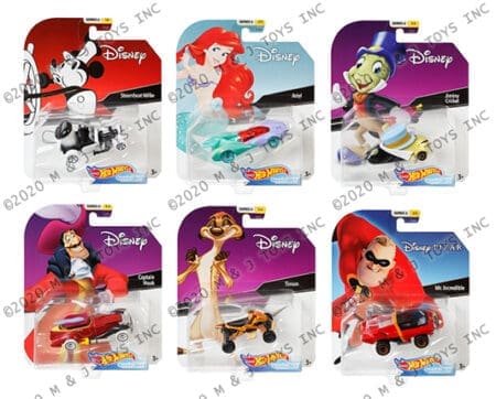 Hot Wheels 1:64 Character Cars - Disney Assortment 999G (6 Styles)