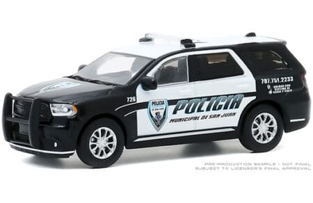 Greenlight 1:64 Hobby Exclusive - Hot Pursuit - 2018 Dodge Durango Policia - Municipal de San Juan, Puerto Rico