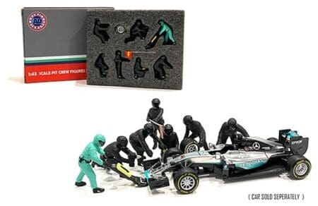 American Diorama 1:43 F1 Pit Crew Figures Team Black (7 Figures)