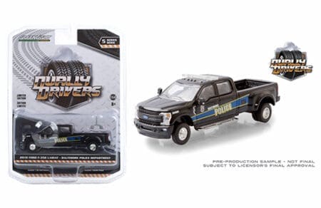 Greenlight 1:64 Dually Drivers Series 5 - 2019 Ford F-350 Dually - Baltimore, Maryland Police Department Mounted Unit (Black)