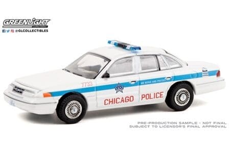 Greenlight 1:64 Hot Pursuit Series 36 - 1995 Ford Crown Victoria Police Interceptor (White) - City of Chicago Police Department