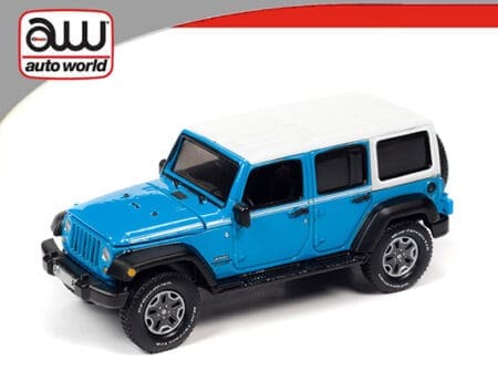Auto World 1:64 2018 Jeep Wrangler JK Unlimited Sport - Blue with white top