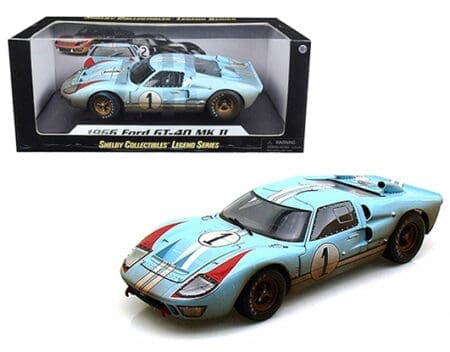 Shelby Collectibles 1:18 1966 Ford GT 40 MKII Gulf #1 Dirty Version (Blue)