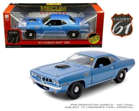 Highway 61 1:18 1971 Plymouth HEMI Cuda (Blue)