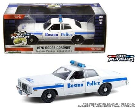 Greenlight 1:24 Hot Pursuit Series 2 - 1976 Dodge Coronet - Boston Police Department - Boston, Massachusetts - White