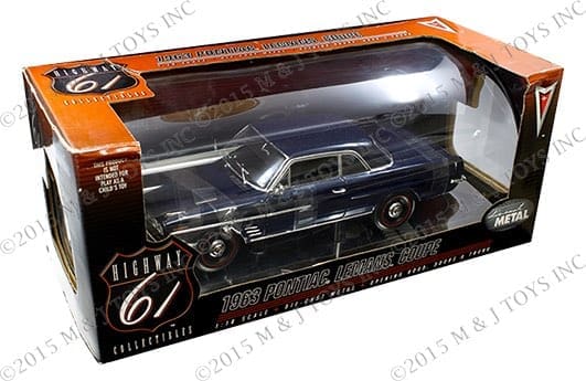 Highway 61 1:18 1963 Pontiac Lemans Coupe Dark Blue - M & J Toys