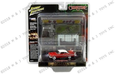 Johnny Lightning 1:64 Diorama - Christine - 1958 Plymouth Fury with Garage resin facade